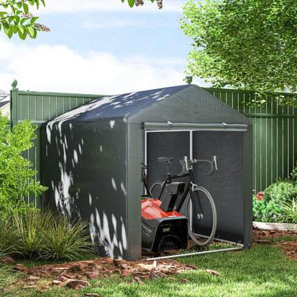 1.6 x 2.2m Garden Storage Shed Tent with Accessories - Dark Grey