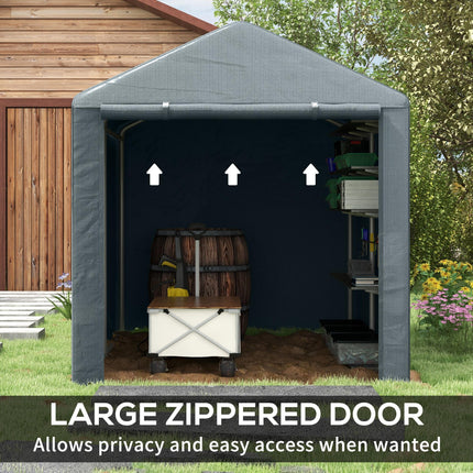 1.6 x 2.2m Garden Storage Shed Tent with Accessories - Dark Grey