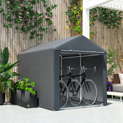 1.6 x 2.2m Garden Storage Shed Tent with Accessories - Dark Grey