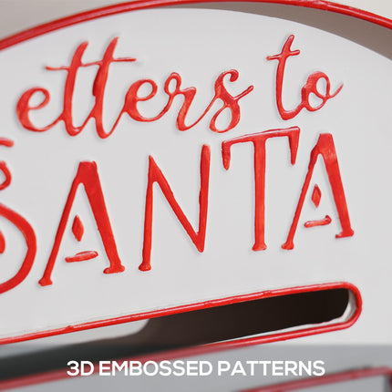Christmas Post Box Wall Mounted Letters to Santa Mailbox Christmas Decoration for Indoor and Outdoor - White