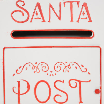 Christmas Post Box Wall Mounted Letters to Santa Mailbox Christmas Decoration for Indoor and Outdoor - White