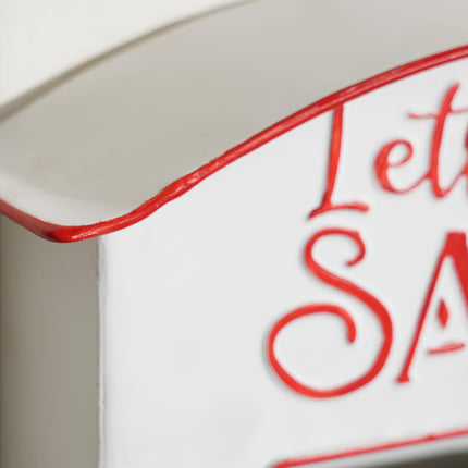 Christmas Post Box Wall Mounted Letters to Santa Mailbox Christmas Decoration for Indoor and Outdoor - White
