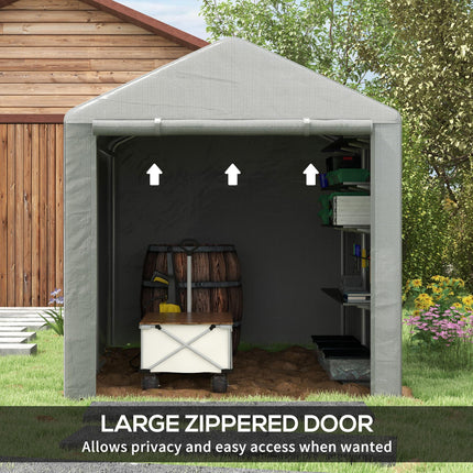 2.2 x 1.6 m Outdoor Storage Tent, with Accessories - Light Grey