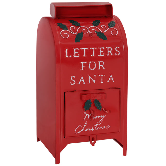 Christmas Letters for Santa Post Box Freestanding or Wall Mounted Indoor Decoration - Red