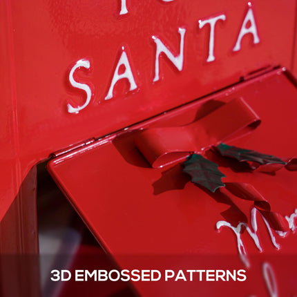 Christmas Letters for Santa Post Box Freestanding or Wall Mounted Indoor Decoration - Red