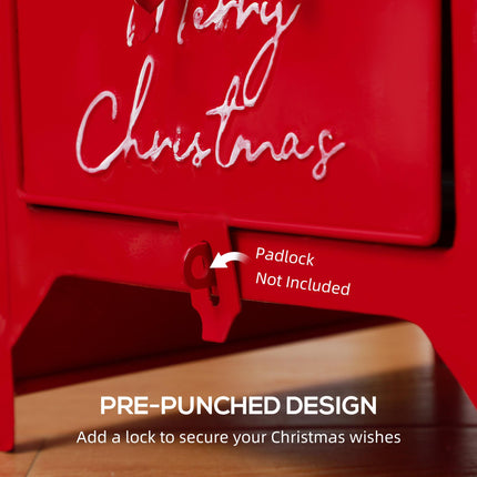 Christmas Letters for Santa Post Box Freestanding or Wall Mounted Indoor Decoration - Red