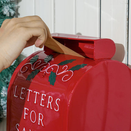Christmas Letters for Santa Post Box Freestanding or Wall Mounted Indoor Decoration - Red