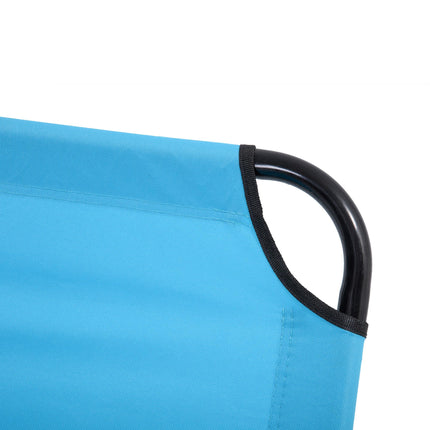 Set of 2 Foldable Outdoor Sun Loungers with 5-Position Adjustable Backrest - Sky Blue