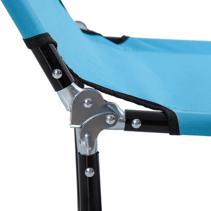 Set of 2 Foldable Outdoor Sun Loungers with 5-Position Adjustable Backrest - Sky Blue