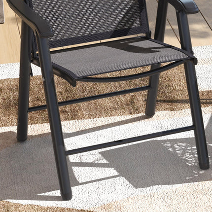 Set of 4 Folding Garden Chairs, Metal Frame Garden Chairs Outdoor Patio Park Din