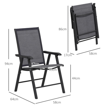 Set of 6 Folding Garden Chairs, Metal Frame Garden Chairs Outdoor Patio Park Din