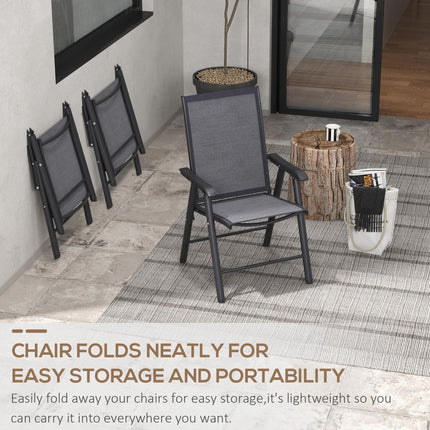 Set of 6 Folding Garden Chairs, Metal Frame Garden Chairs Outdoor Patio Park Din