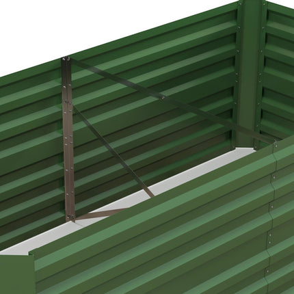 Set of 2 Galvanised Steel Raised Garden Beds 180x90x59 cm with Reinforced Rods - Green