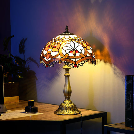 Handcrafted Stained Glass Table Lamp Ф31x48cm with Zinc Alloy Base - Multi-Coloured