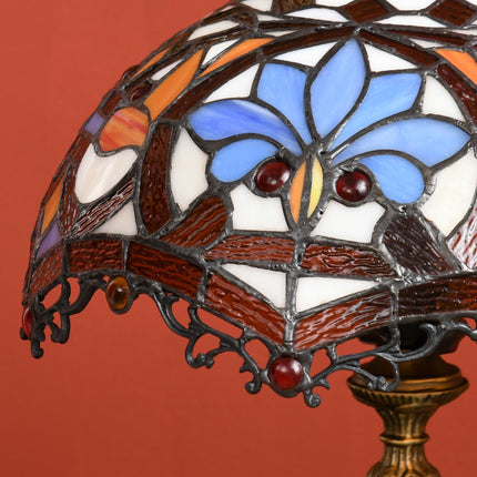 Handcrafted Stained Glass Table Lamp Ф31x48cm with Zinc Alloy Base - Multi-Coloured