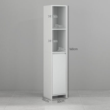 Narrow Bathroom Cabinet, Slim Bathroom Storage Unit with Open Compartment, Frees