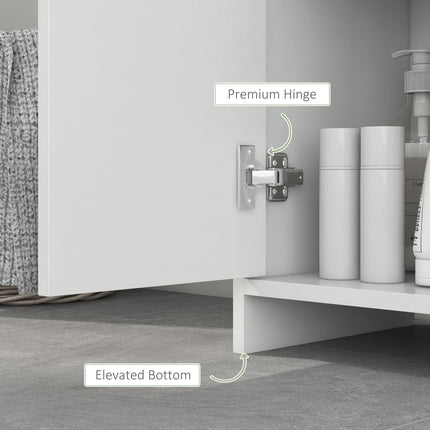 Narrow Bathroom Cabinet, Slim Bathroom Storage Unit with Open Compartment, Frees