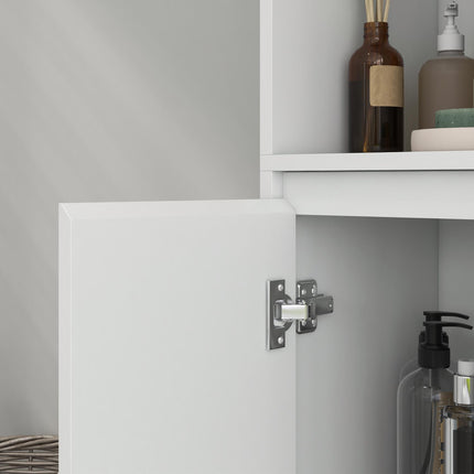 Narrow Bathroom Cabinet, Slim Bathroom Storage Unit with Open Compartment, Frees