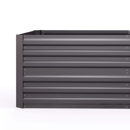 Set of 2 Galvanised Steel Raised Garden Beds 180x90x59 cm for Vegetables, Plants & Herbs - Dark Grey