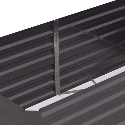 Set of 2 Galvanised Steel Raised Garden Beds 180x90x59 cm for Vegetables, Plants & Herbs - Dark Grey