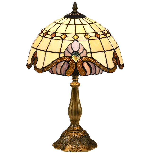 Handmade Stained Glass Table Lamp Antique Bedside Night Light - Multi-Coloured