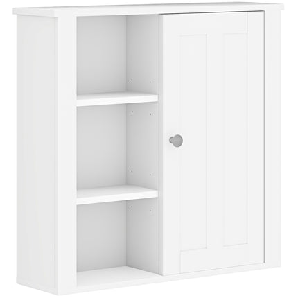 Clean and Simple Wall-Mounted Bathroom Storage Cabinet with Shelves - White