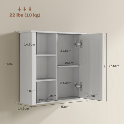 Clean and Simple Wall-Mounted Bathroom Storage Cabinet with Shelves - White