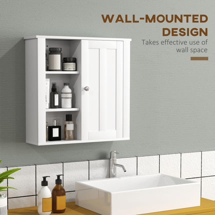 Clean and Simple Wall-Mounted Bathroom Storage Cabinet with Shelves - White