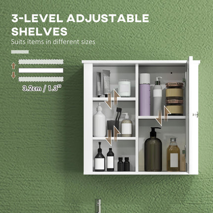 Clean and Simple Wall-Mounted Bathroom Storage Cabinet with Shelves - White