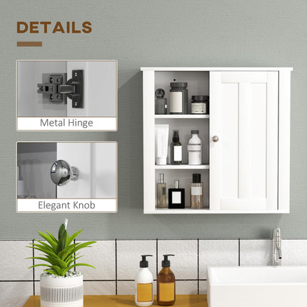 Clean and Simple Wall-Mounted Bathroom Storage Cabinet with Shelves - White