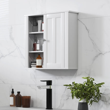 Clean and Simple Wall-Mounted Bathroom Storage Cabinet with Shelves - White