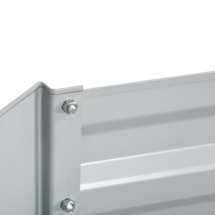 Set of 2 Galvanised Steel Raised Garden Beds 180x90x59 cm for Vegetables, Plants & Herbs - Light Grey