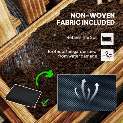 Set of 2 Wall-Mounted Wooden Garden Planters with Trellis and Drainage Holes - Carbonised