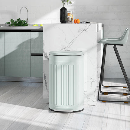 30L Metal Kitchen Bin, with Soft-Close Lid - Light Green