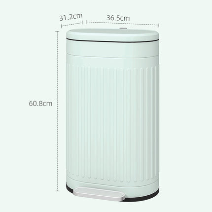 30L Metal Kitchen Bin, with Soft-Close Lid - Light Green