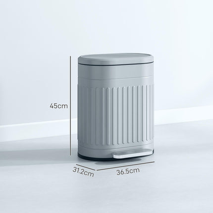 20L Metal Kitchen Bin with Soft-Close Lid - Grey