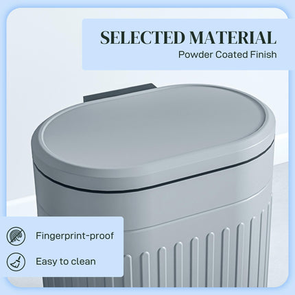 20L Metal Kitchen Bin with Soft-Close Lid - Grey