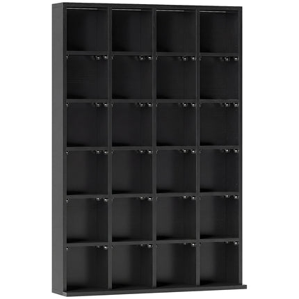 CD Storage Unit with 24 Cubes and Adjustable Shelves 89 x 130.5 cm - Black