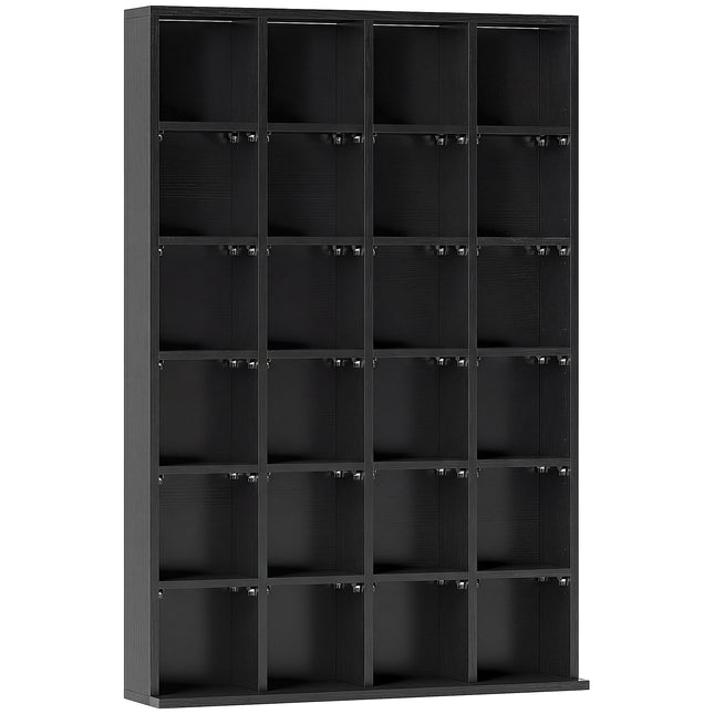 CD Storage Unit with 24 Cubes and Adjustable Shelves 89 x 130.5 cm - Black