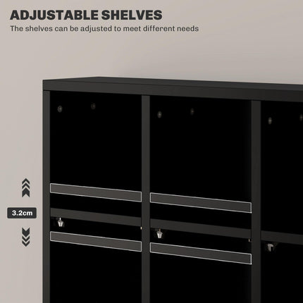 CD Storage Unit with 24 Cubes and Adjustable Shelves 89 x 130.5 cm - Black