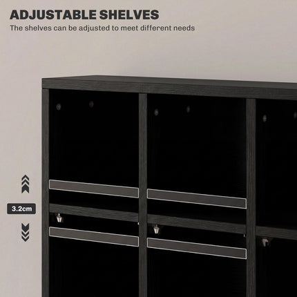 CD Storage Unit with 24 Cubes and Adjustable Shelves 89 x 130.5 cm - Black