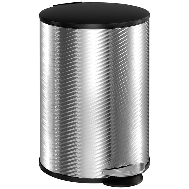20L Stainless Steel Compact Kitchen Bin with Pedal - Silver