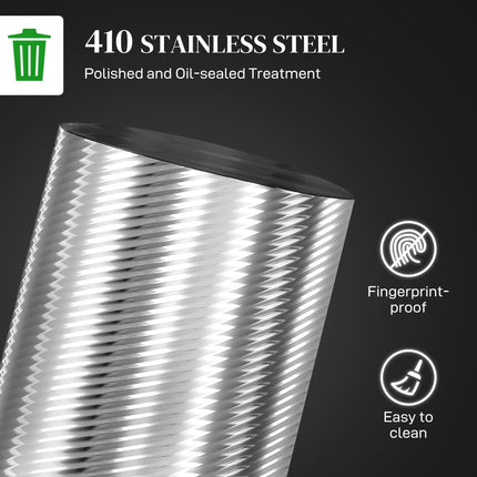 20L Stainless Steel Compact Kitchen Bin with Pedal - Silver