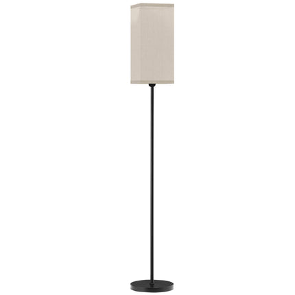Modern Linen Shade Floor Lamp with Foot Switch Tall Standing Lamp for Living Room Bedroom - Black