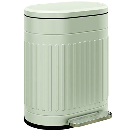 20 Litre Fingerprint Proof Metal Pedal Bin with Soft-Close Lid and Removable Inner Bucket - Light Green