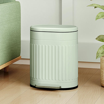 20 Litre Fingerprint Proof Metal Pedal Bin with Soft-Close Lid and Removable Inner Bucket - Light Green