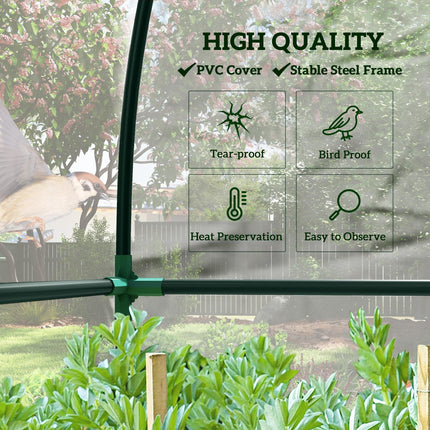 143cm x 118cm Walk-In Lean To Greenhouse with Accessories - Clear Green