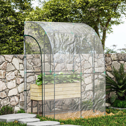 143cm x 118cm Walk-In Lean To Greenhouse with Accessories - Clear Green