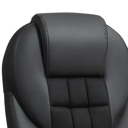 Adjustable Faux Leather Executive Office Chair with Swivel and Tilt - Black