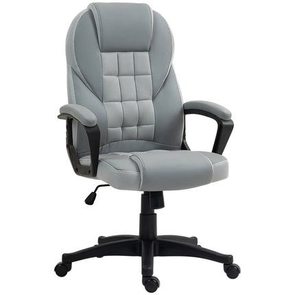Faux Leather Executive Office Chair with Adjustable Height and Tilt - Grey